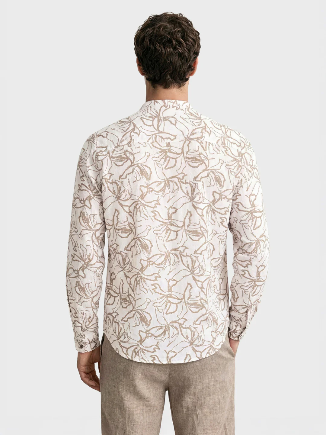 Men's Olive Regular Fit Printed Casual Shirts - Image 4