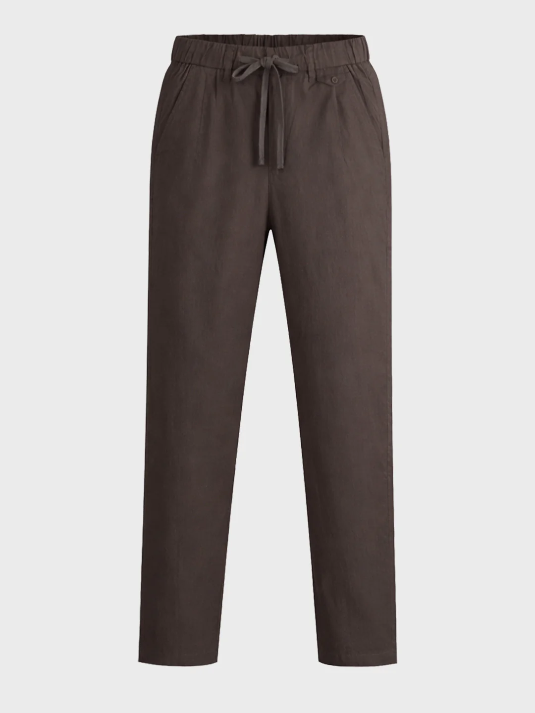Men's Olive Regular Fit Solid Casual Trousers - Image 5