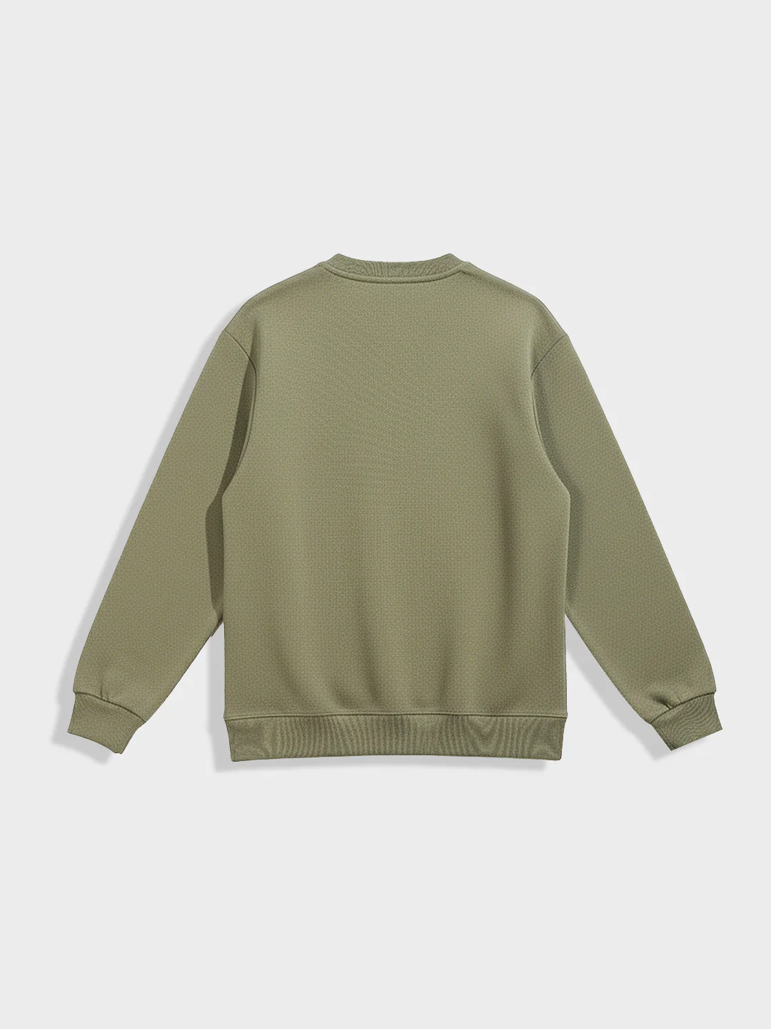 Men's Olive Relaxed Fit Embroided Casual Sweatshirt - Image 4
