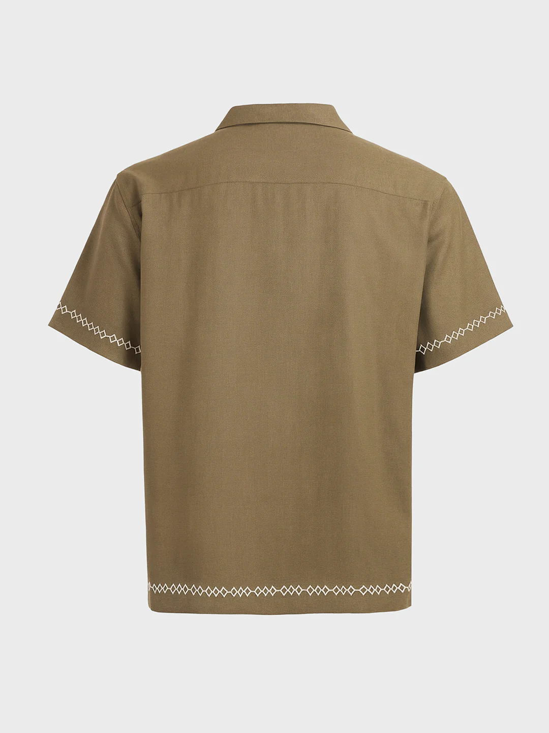 Men's Olive Relaxed Fit Embroidered Tom&Jerry Character Shirt - Image 4