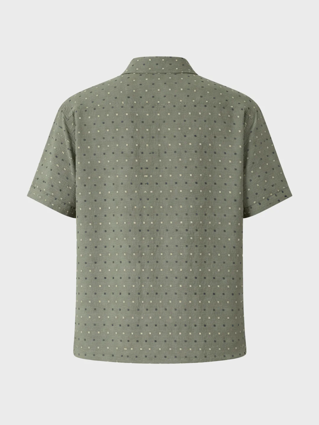 Men's Olive Relaxed Fit Resort Wear Textured Shirt - Image 4