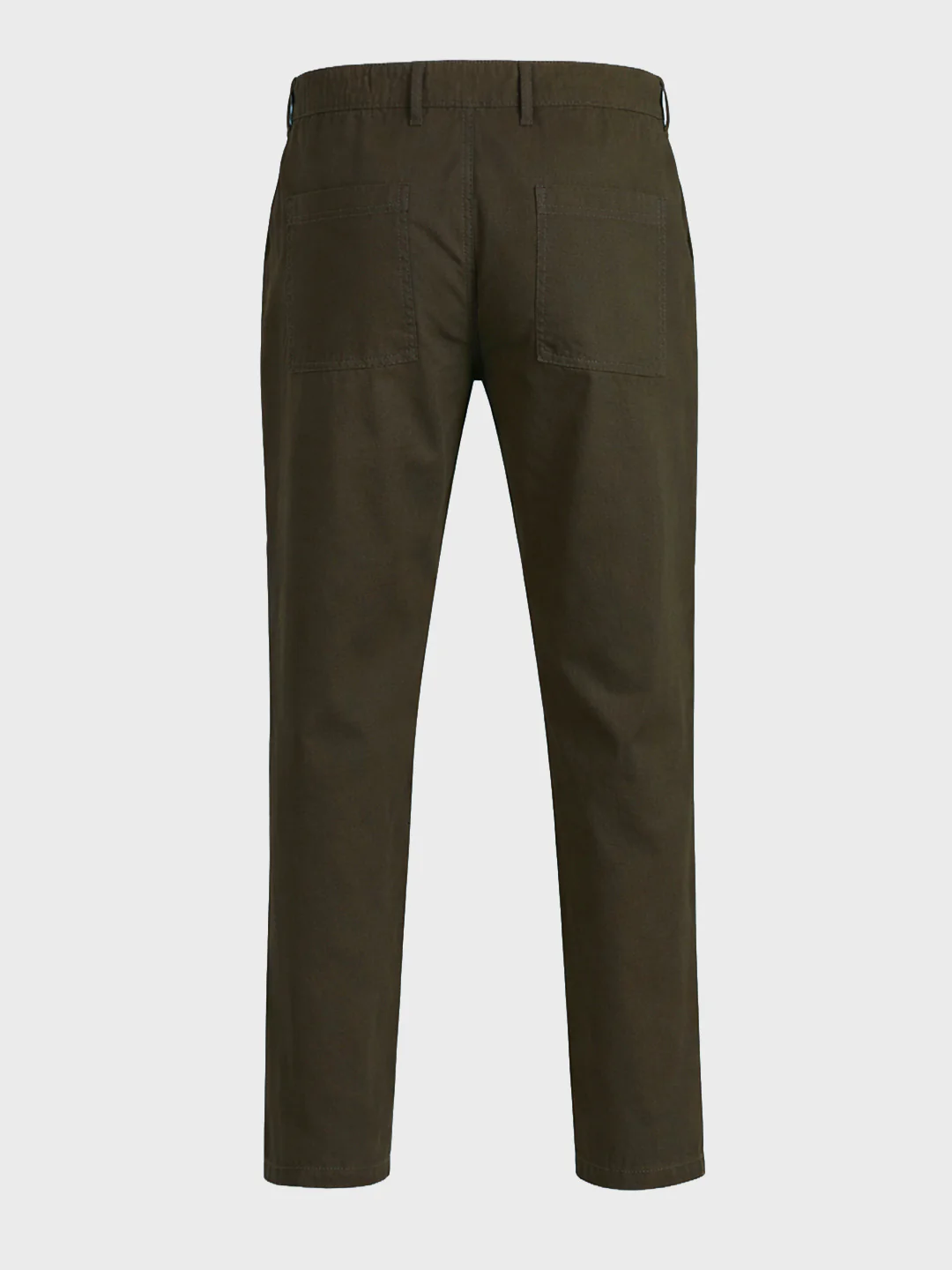 Men's Olive Relaxed Fit Solid Casual Trousers - Image 7