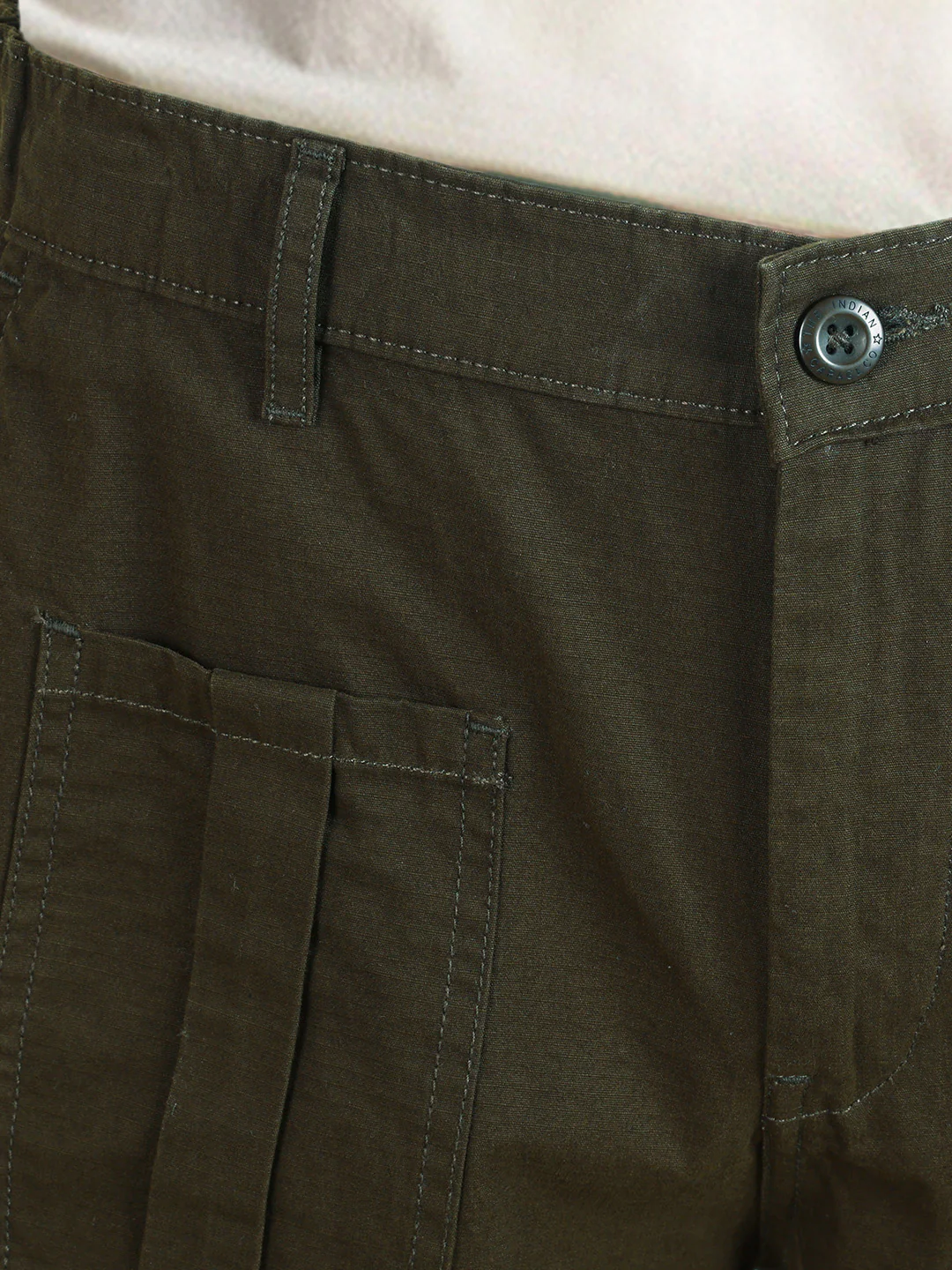 Men's Olive Relaxed Fit Solid Casual Trousers - Image 8