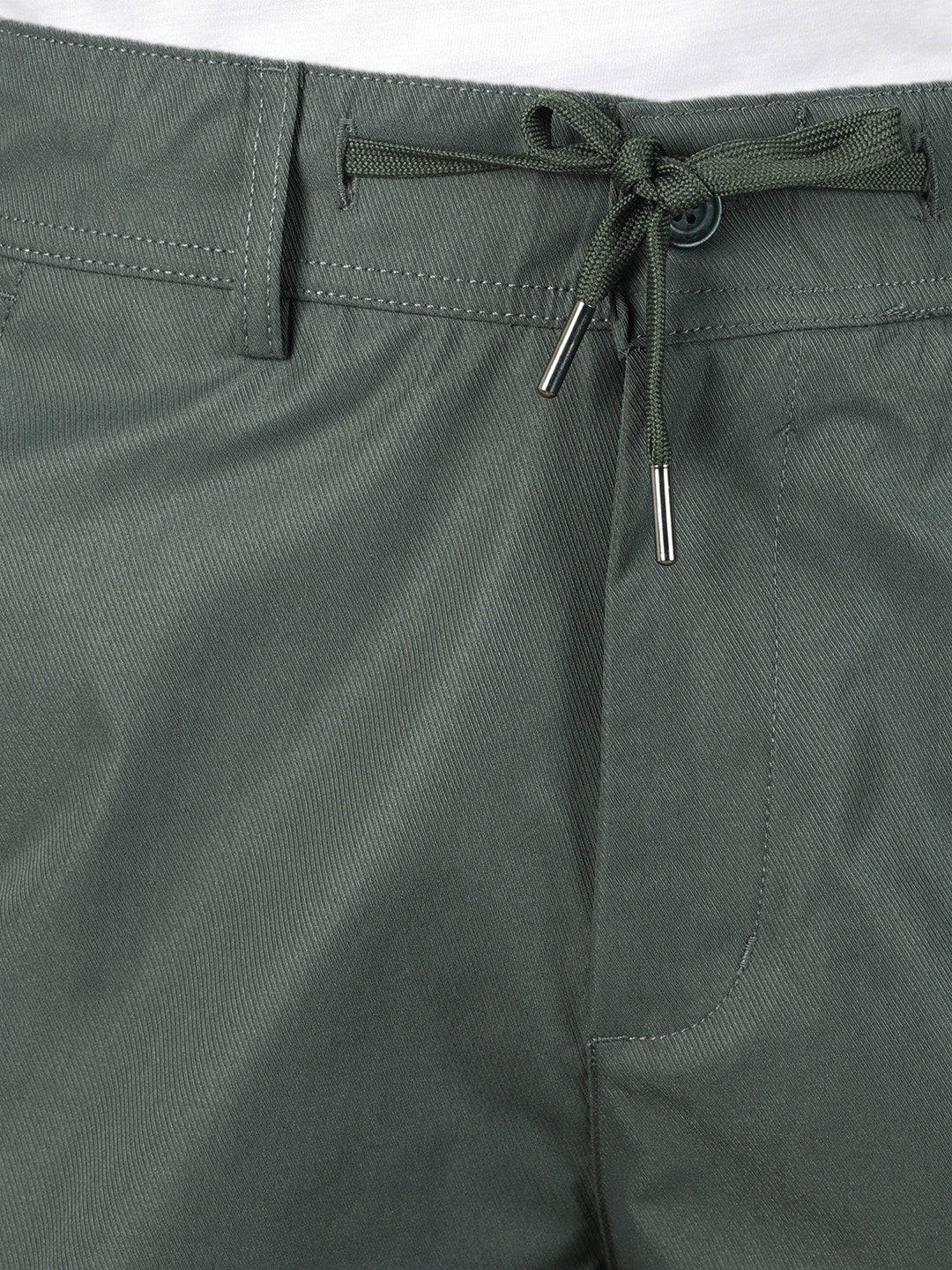 Men's Olive Relaxed Fit Solid Utility Joggers - Image 8