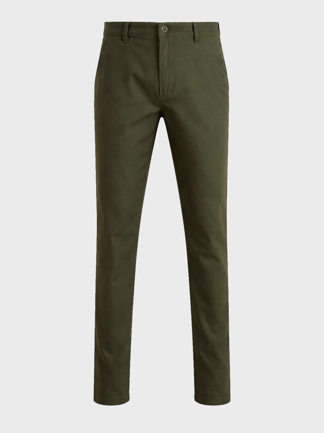 Men's Olive Slim Fit Solid Casual Chinos - Image 6