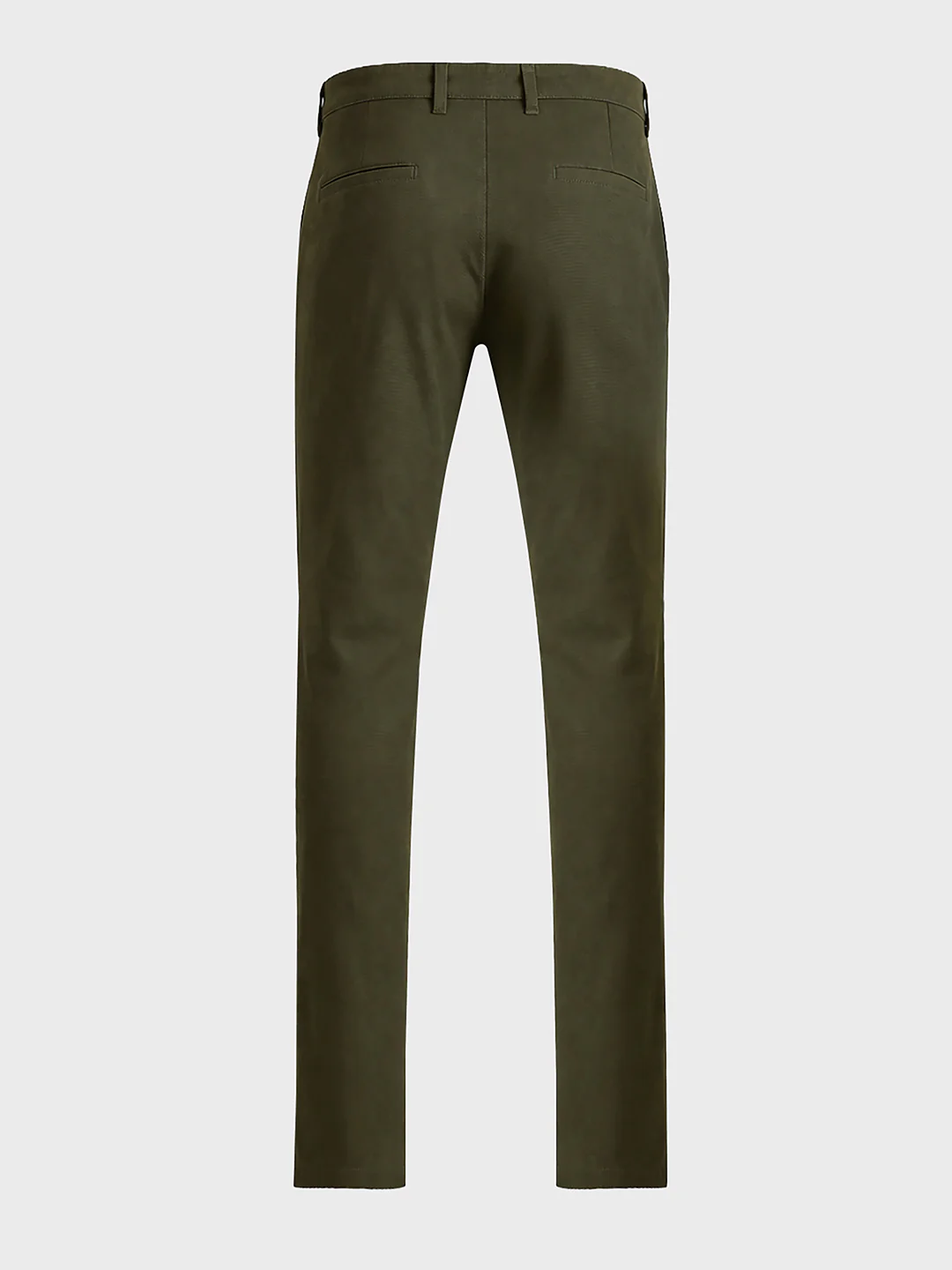 Men's Olive Slim Fit Solid Casual Chinos - Image 7