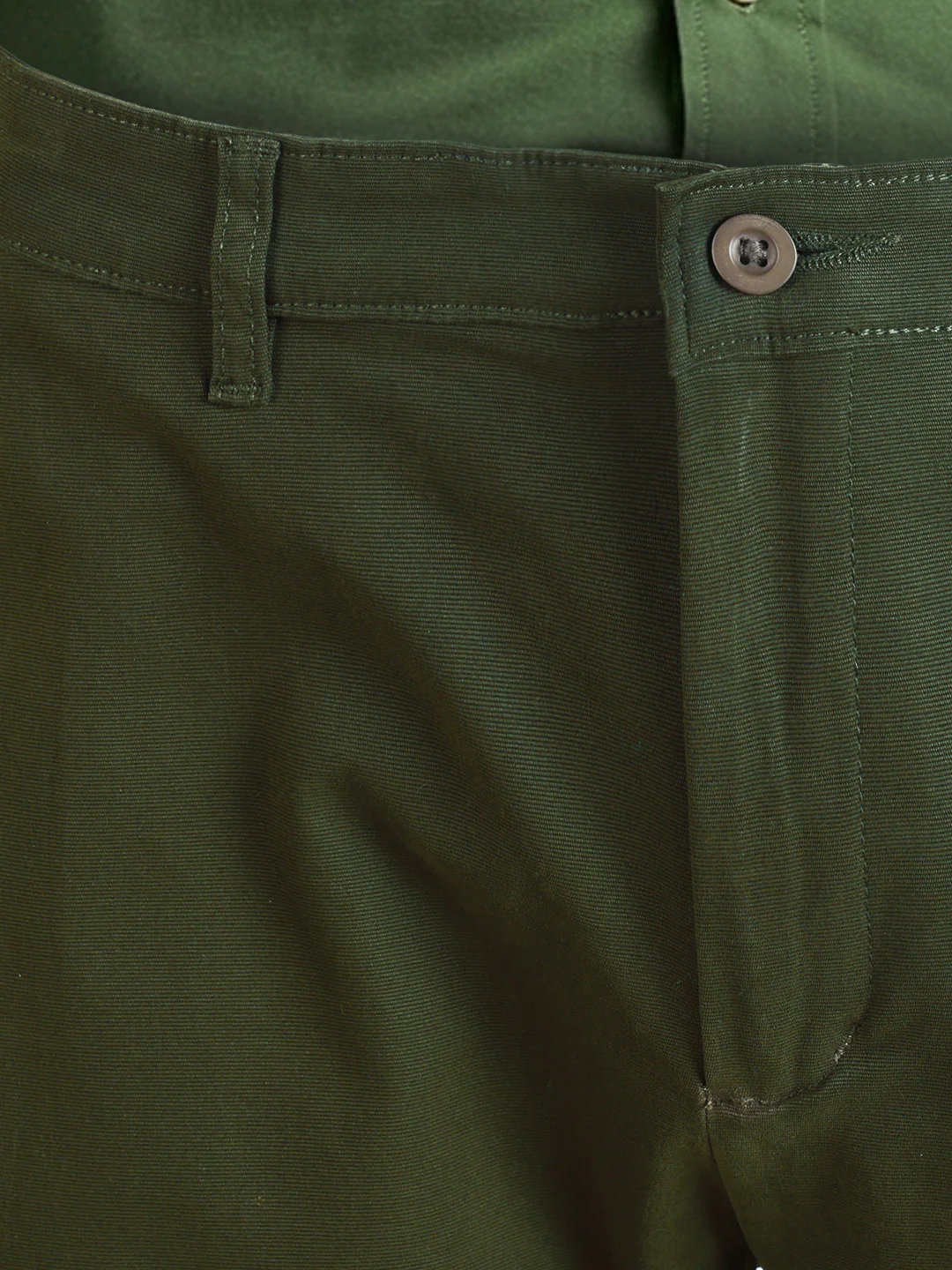 Men's Olive Slim Fit Solid Casual Chinos - Image 8