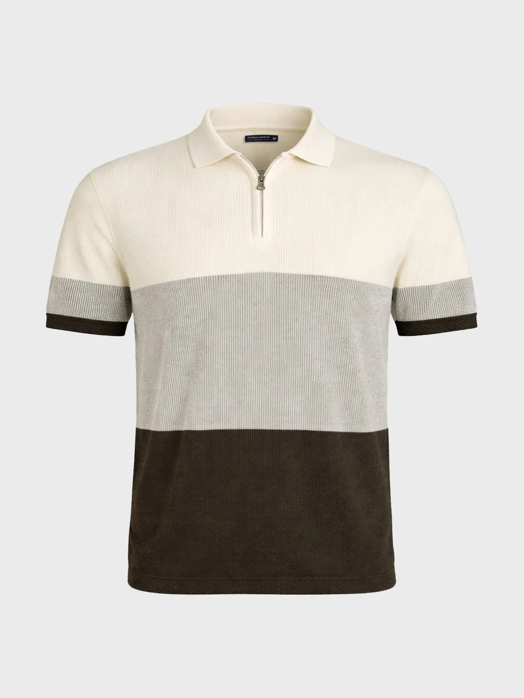 Men's Olive Slim Fit Striped Flat Knit T-Shirt - Image 5