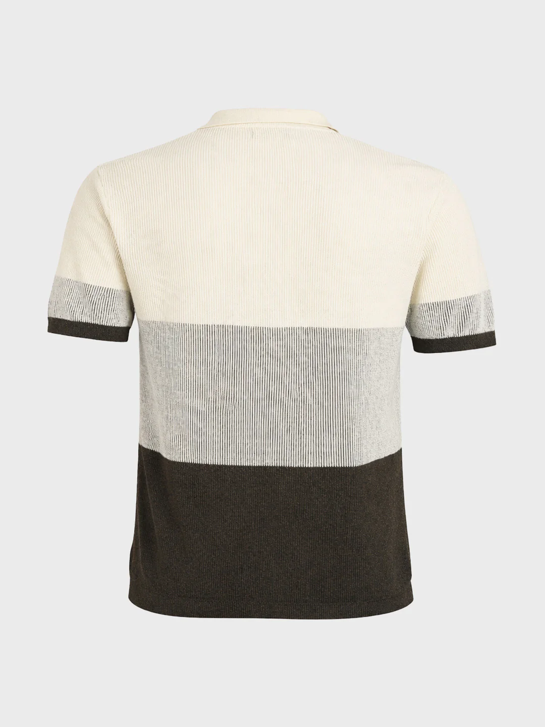 Men's Olive Slim Fit Striped Flat Knit T-Shirt - Image 6