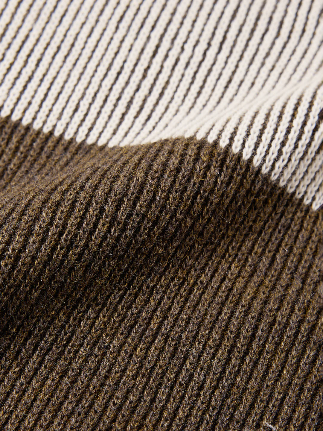 Men's Olive Slim Fit Striped Flat Knit T-Shirt - Image 7