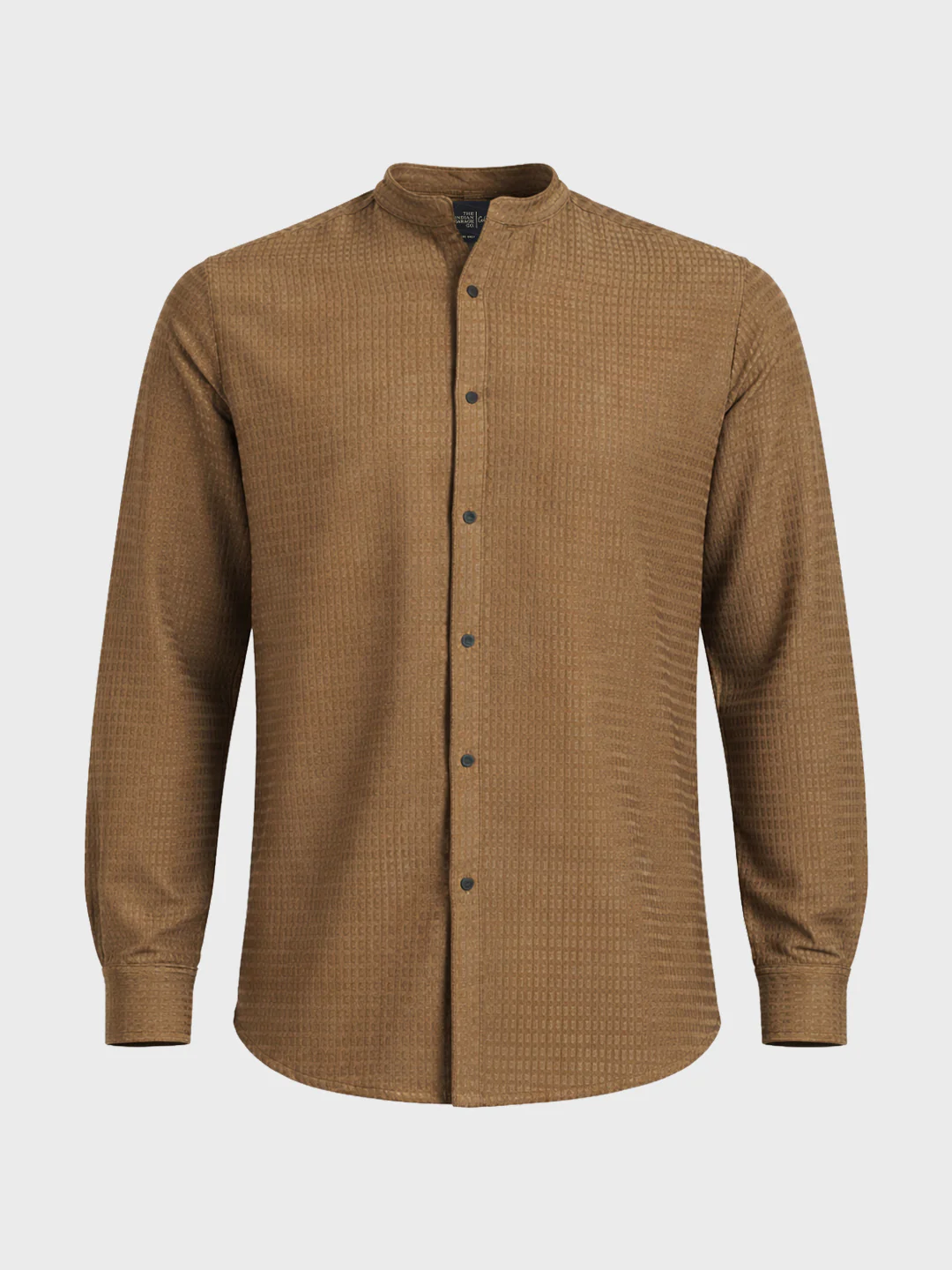 Men's Olive Slim Fit Textured Party Wear Shirt - Image 5