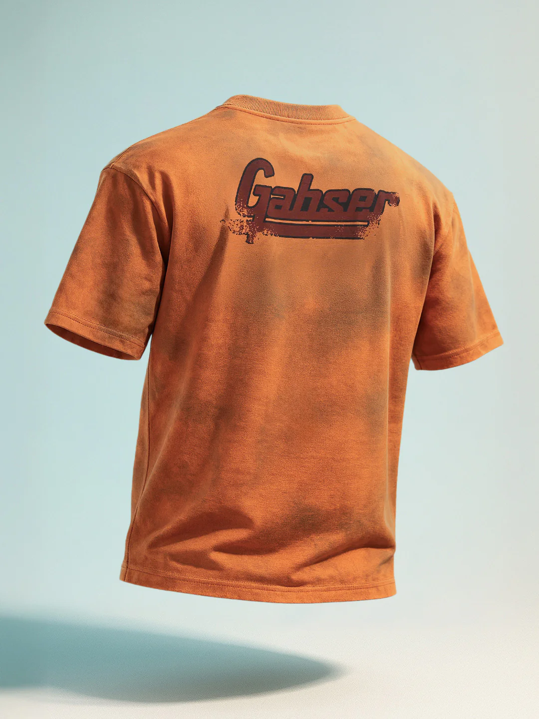 Men's Orange Relaxed Fit Graphic Printed 240 GSM Casual T-Shirt - Image 2