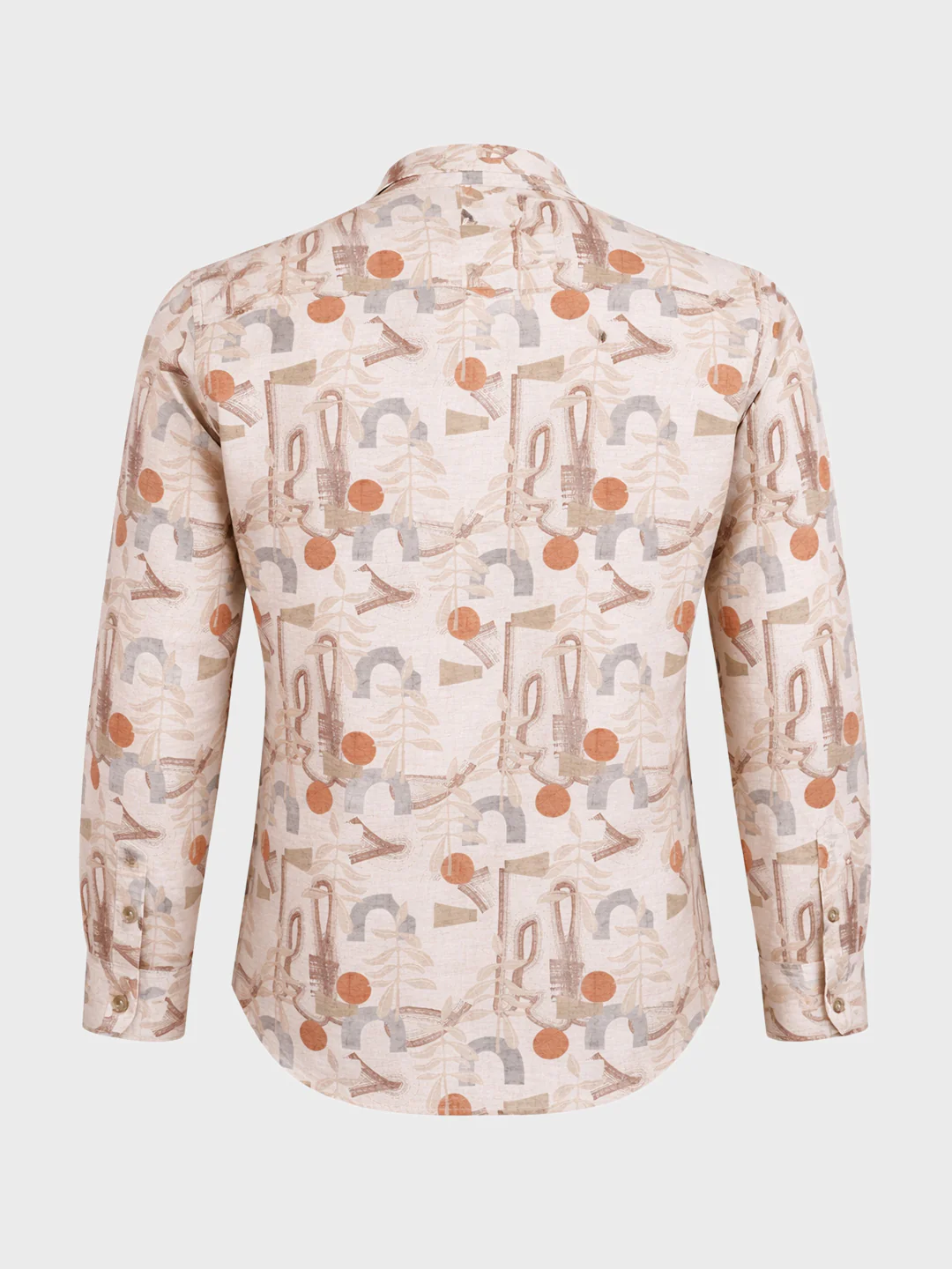 Men's Orange Slim Fit Printed Casual Shirt - Image 7