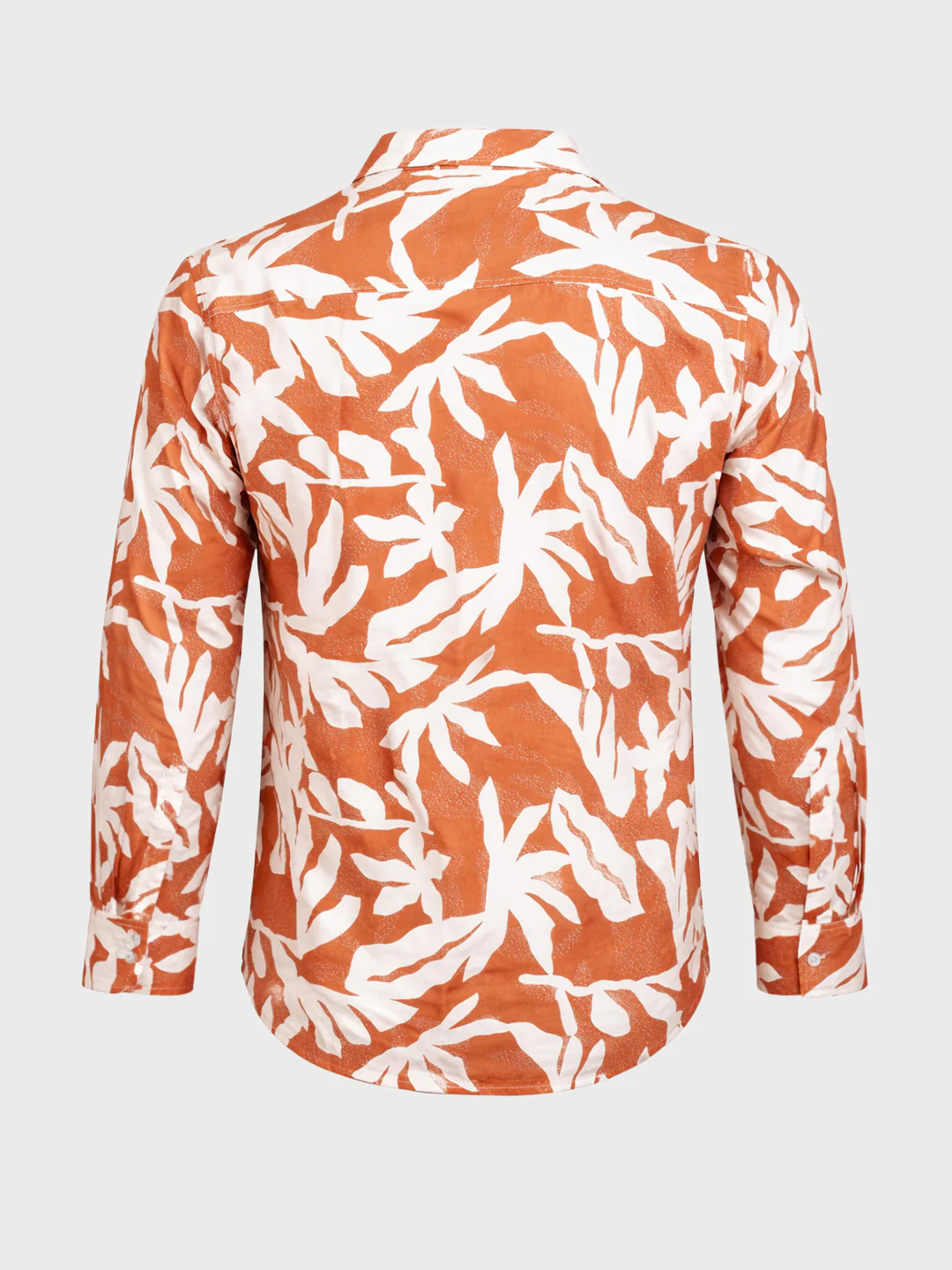 Men's Orange Slim Fit Printed Casual Shirts - Image 7