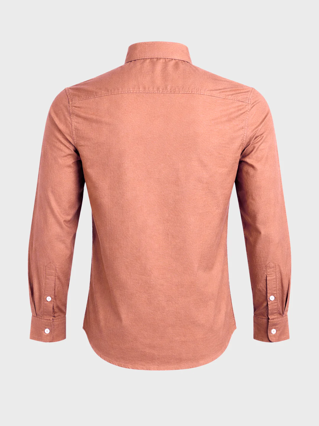 Men's Orange Slim Fit Solid Casual Shirt - Image 6