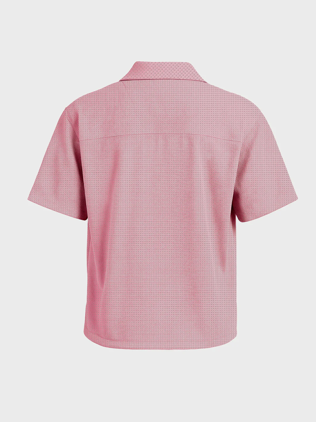 Men's Pink Boxy Fit Textured Utility Shirt - Image 4