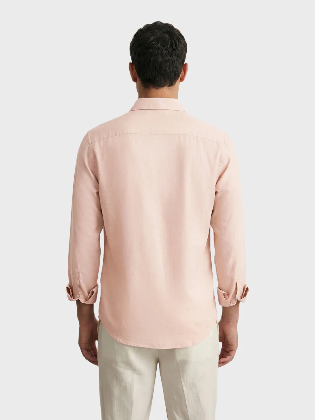 Men's Pink Regular Fit Casual Solid Shirt - Image 2