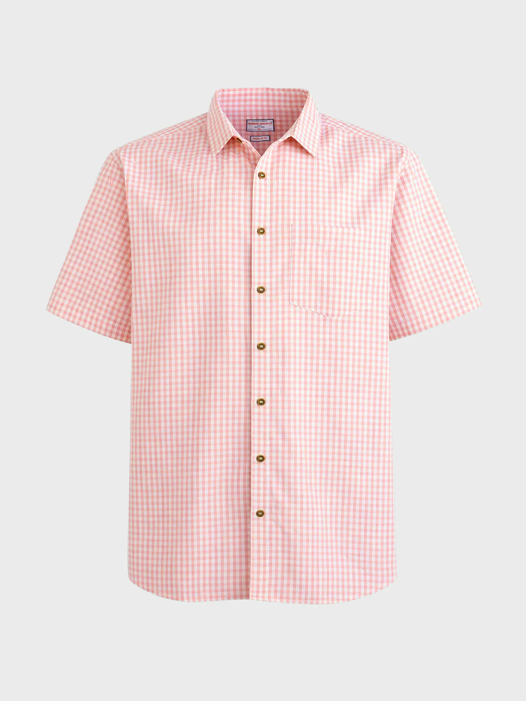 Men's Pink Regular Fit Checkered Casual Shirt - Image 4