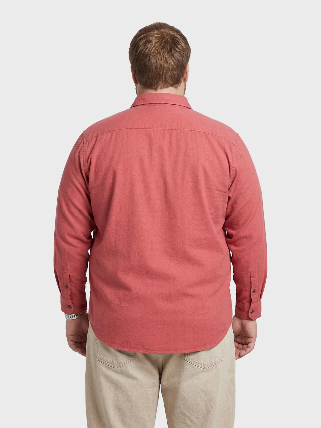 Men's Pink Regular Fit Solid Casual Shirt - Image 3