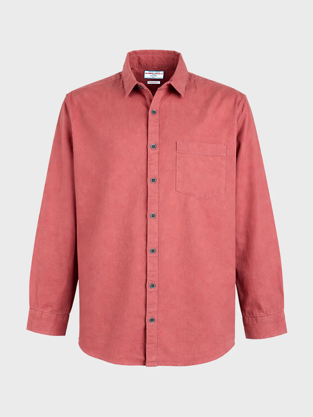 Men's Pink Regular Fit Solid Casual Shirt - Image 4
