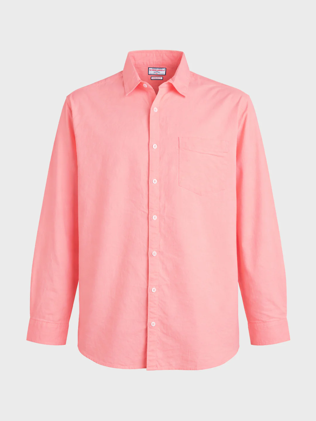 Men's Pink Regular Fit Solid Casual Shirt - Image 4