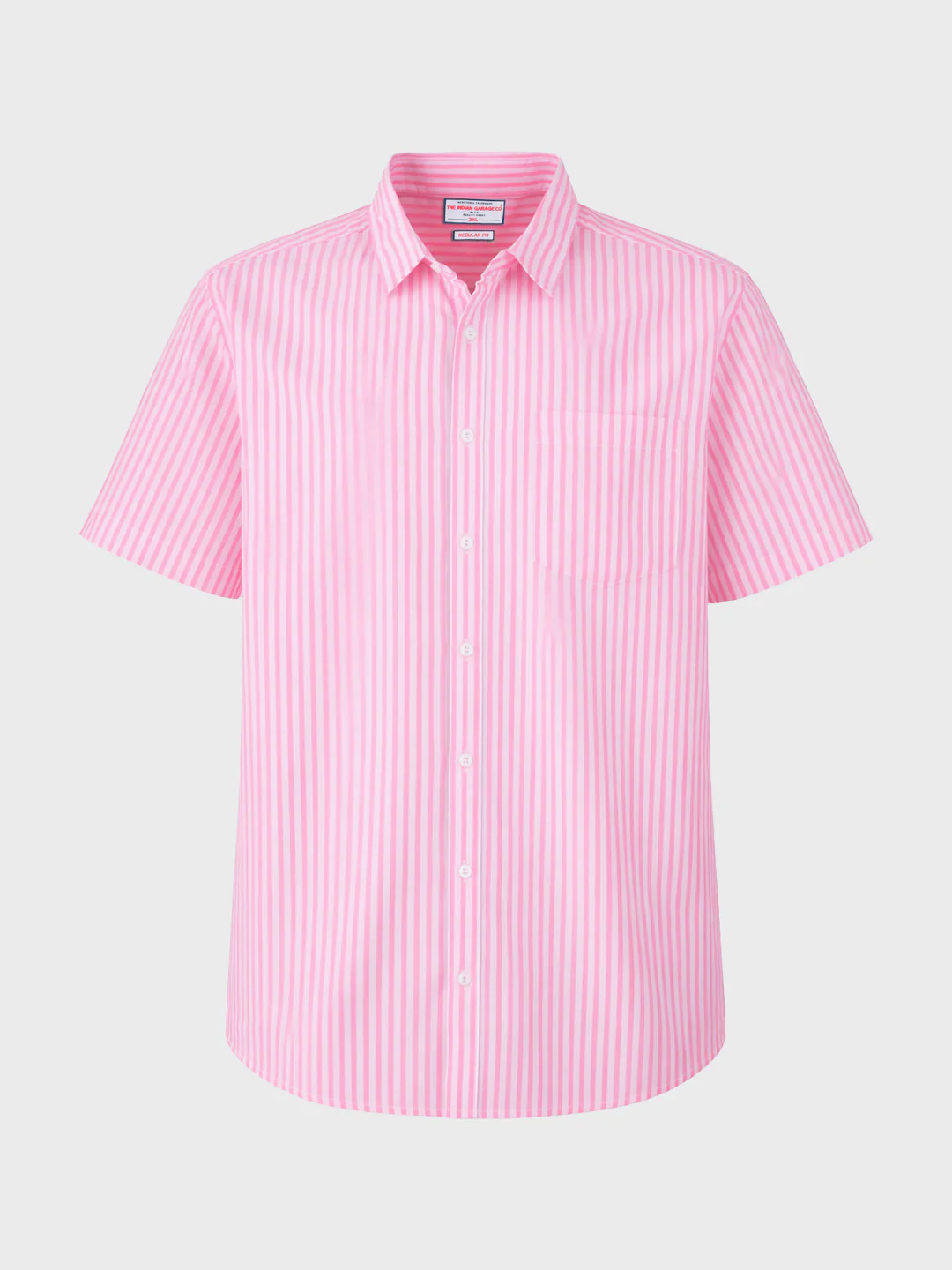 Men's Pink Regular Fit Striped Casual Shirt - Image 4