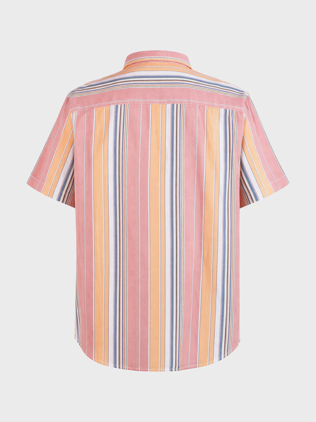 Men's Pink Regular Fit Striped Casual Shirt - Image 5