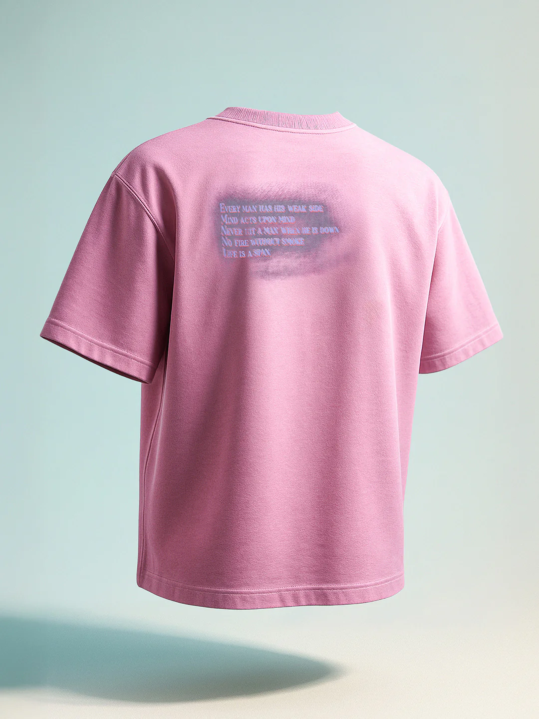 Men's Pink Relaxed Fit Graphic Printed 240 GSM Street Wear T-Shirt - Image 2