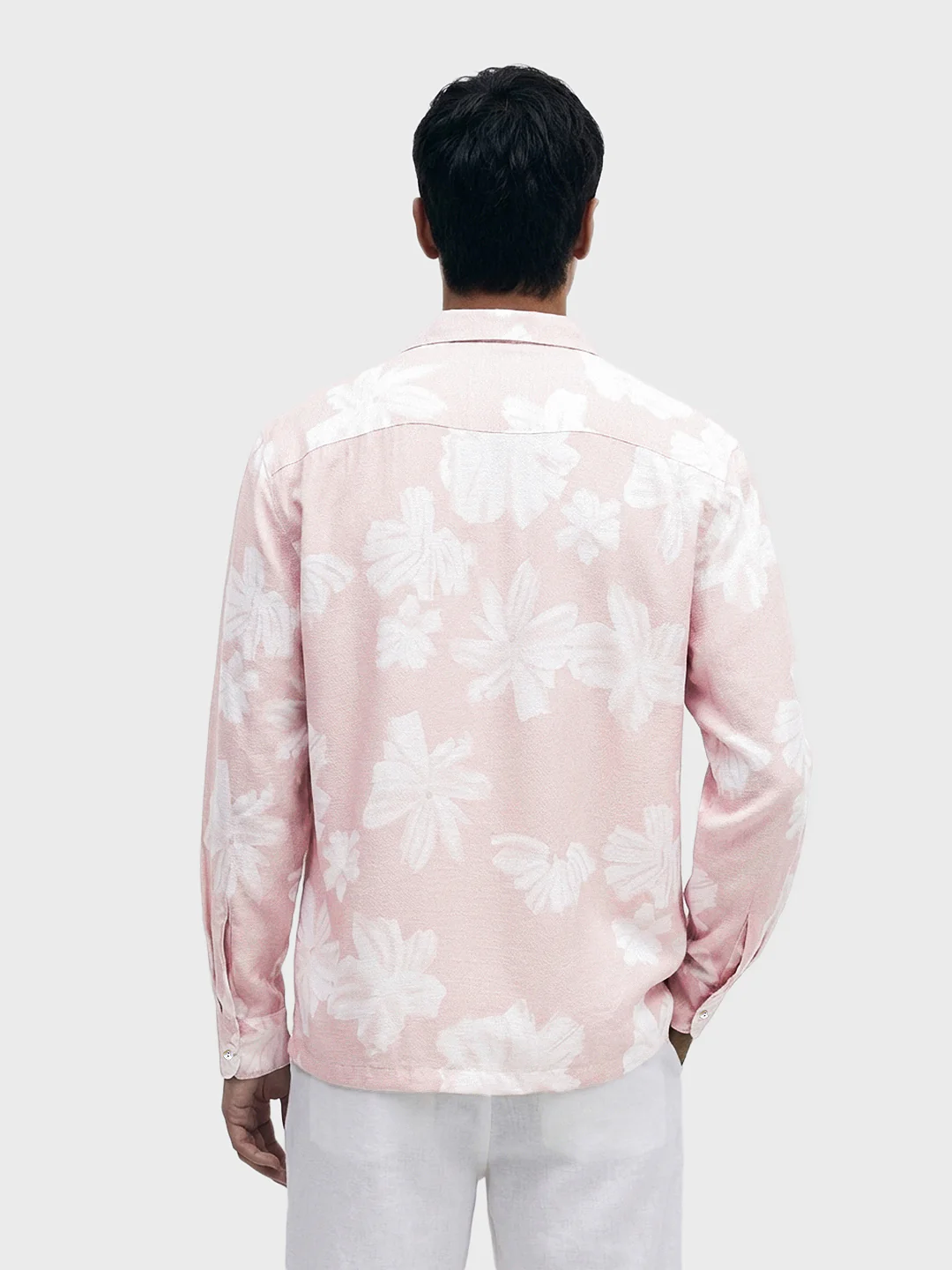 Men's Pink Relaxed Fit Printed Casual Shirts - Image 2
