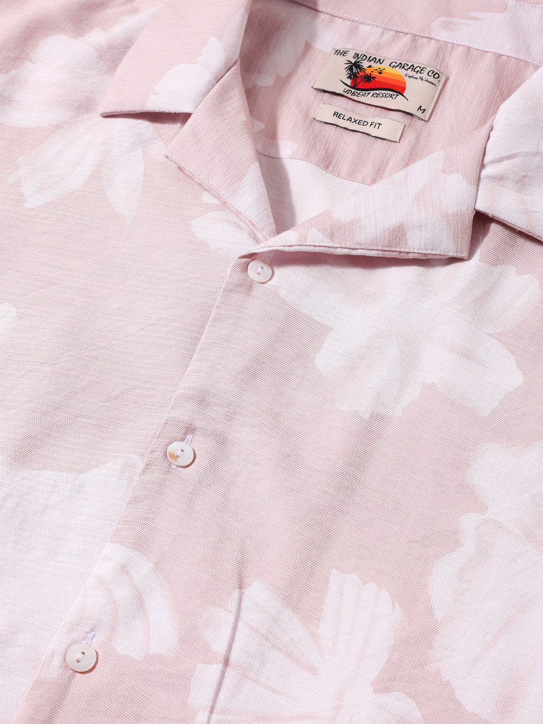 Men's Pink Relaxed Fit Printed Casual Shirts - Image 5