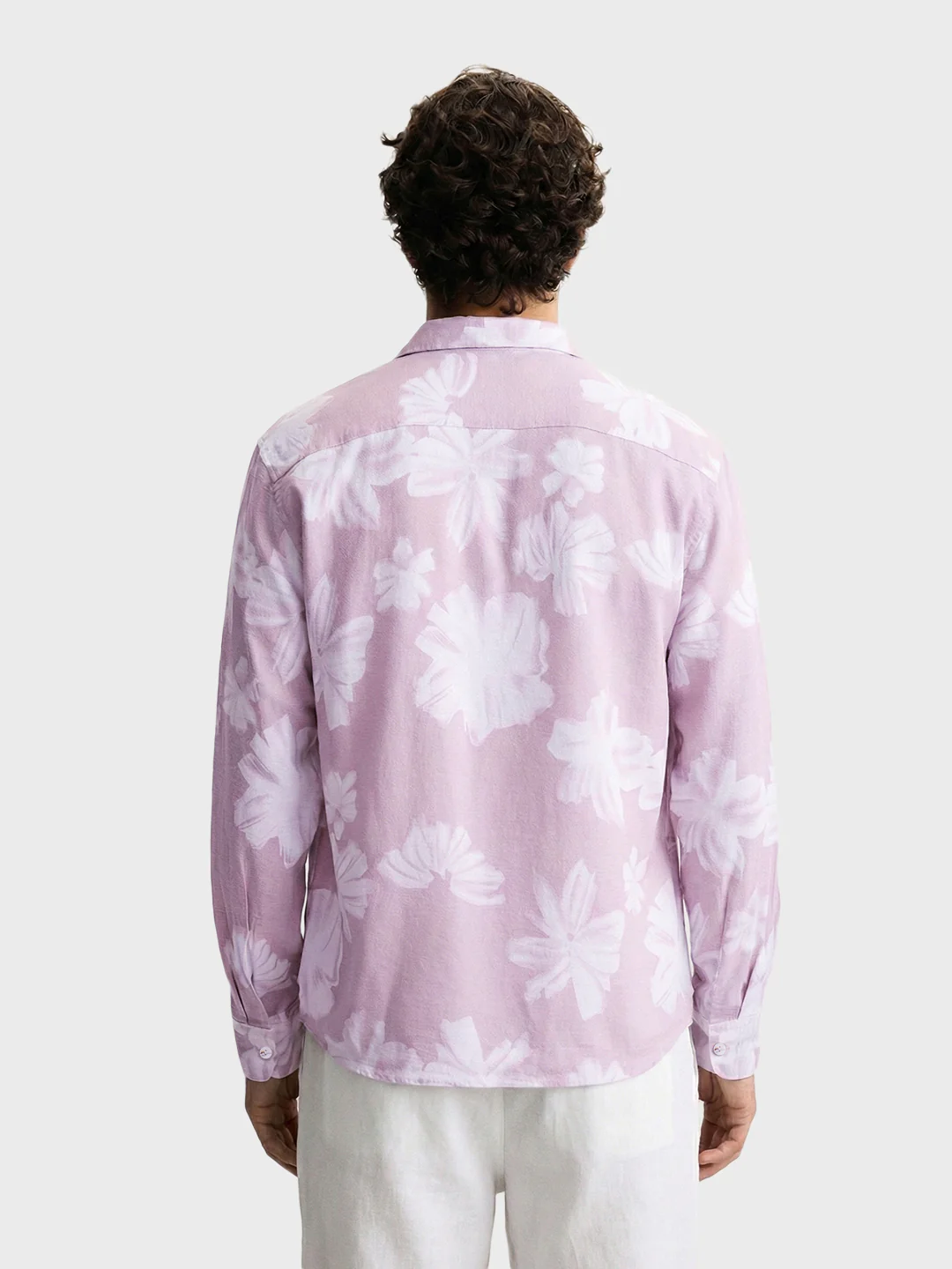 Men's Pink Relaxed Fit Printed Casual Shirts - Image 2