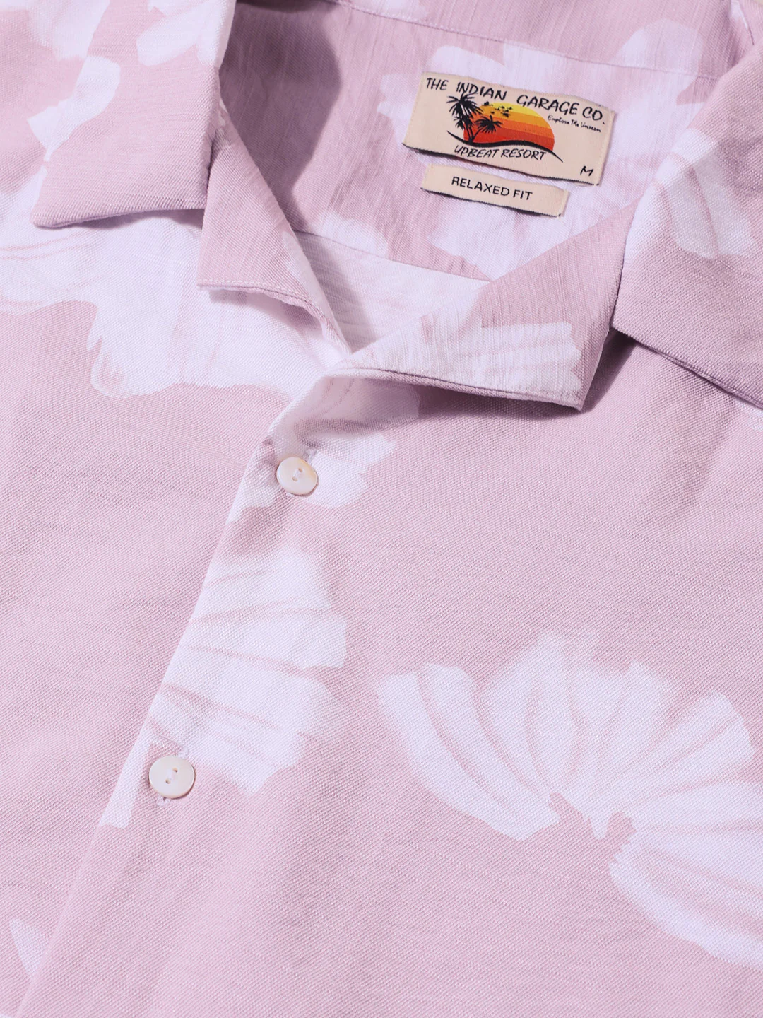 Men's Pink Relaxed Fit Printed Casual Shirts - Image 5