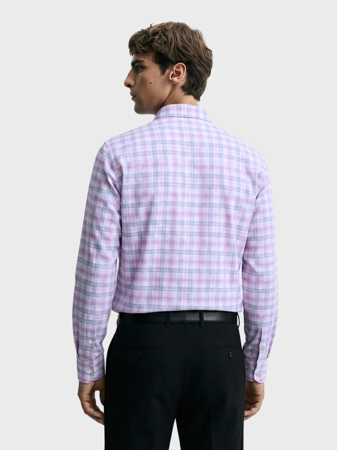 Men's Pink Slim Fit Checked Formal Shirt - Image 2