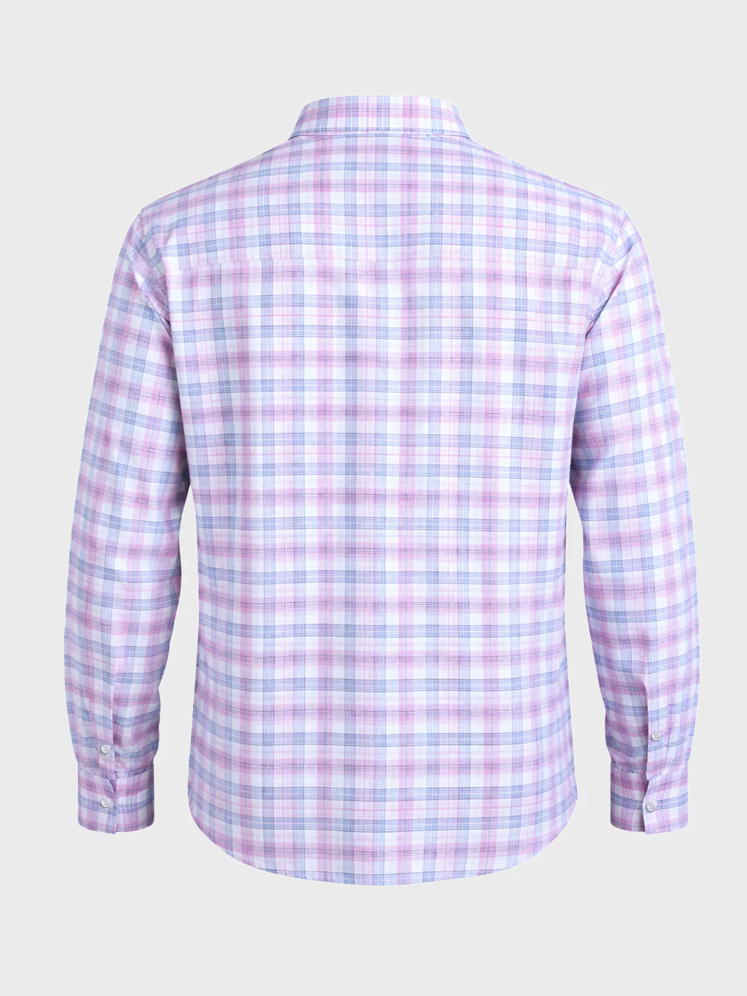 Men's Pink Slim Fit Checked Formal Shirt - Image 5