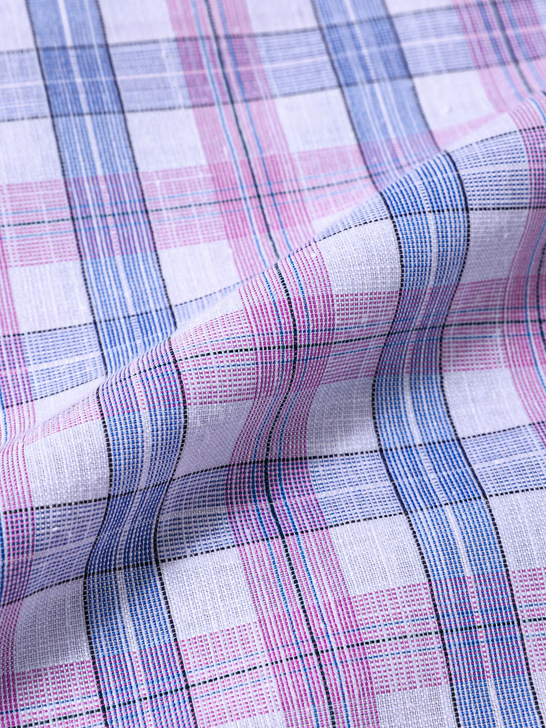 Men's Pink Slim Fit Checked Formal Shirt - Image 6