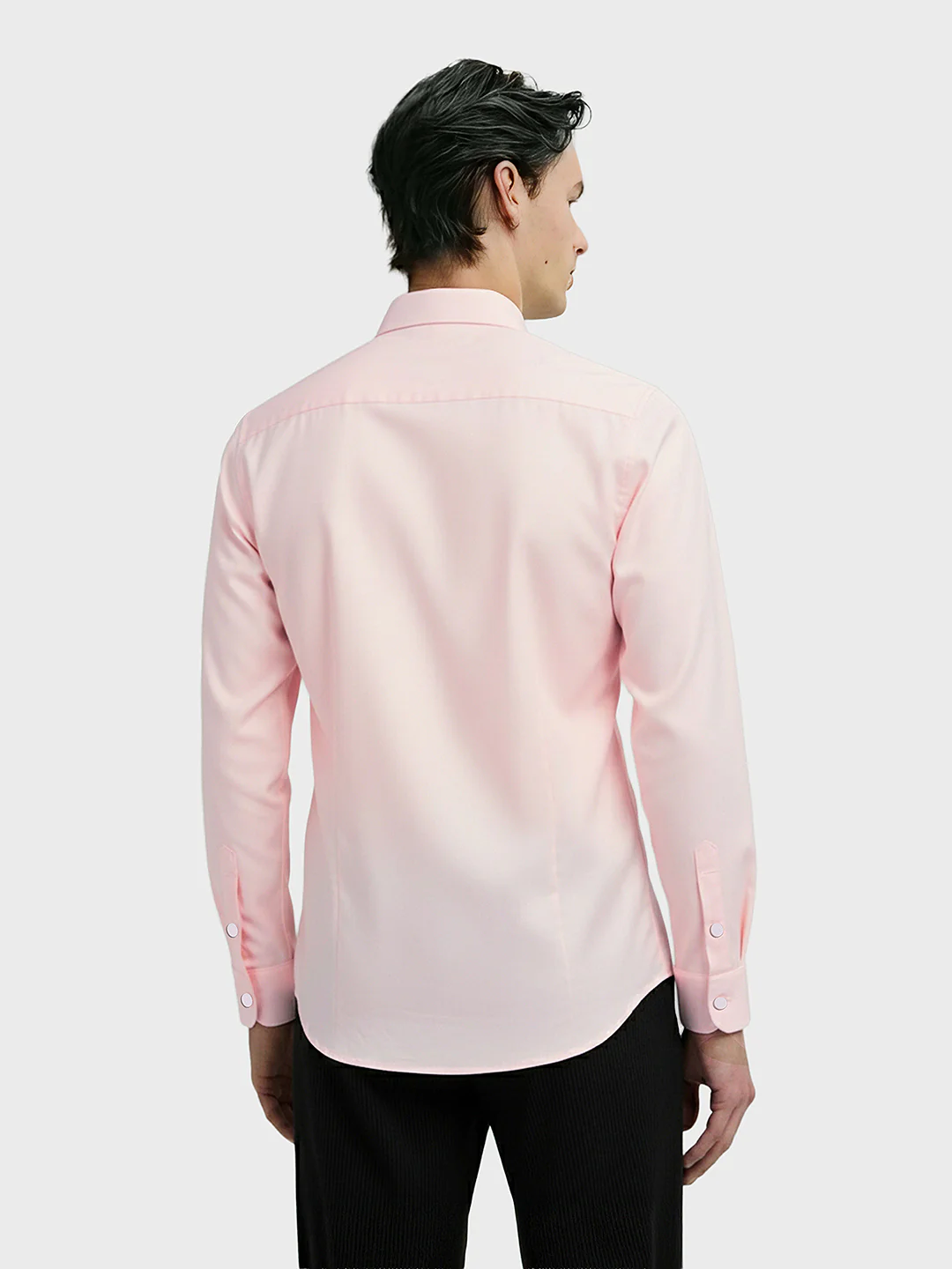 Men's Pink Slim Fit Party Wear Solid Shirt - Image 2