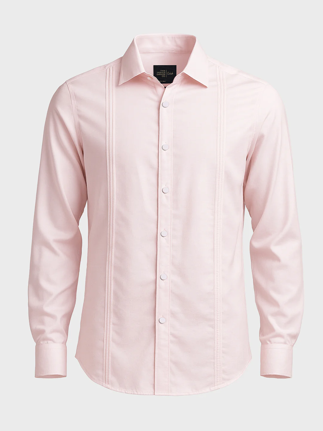 Men's Pink Slim Fit Party Wear Solid Shirt - Image 4