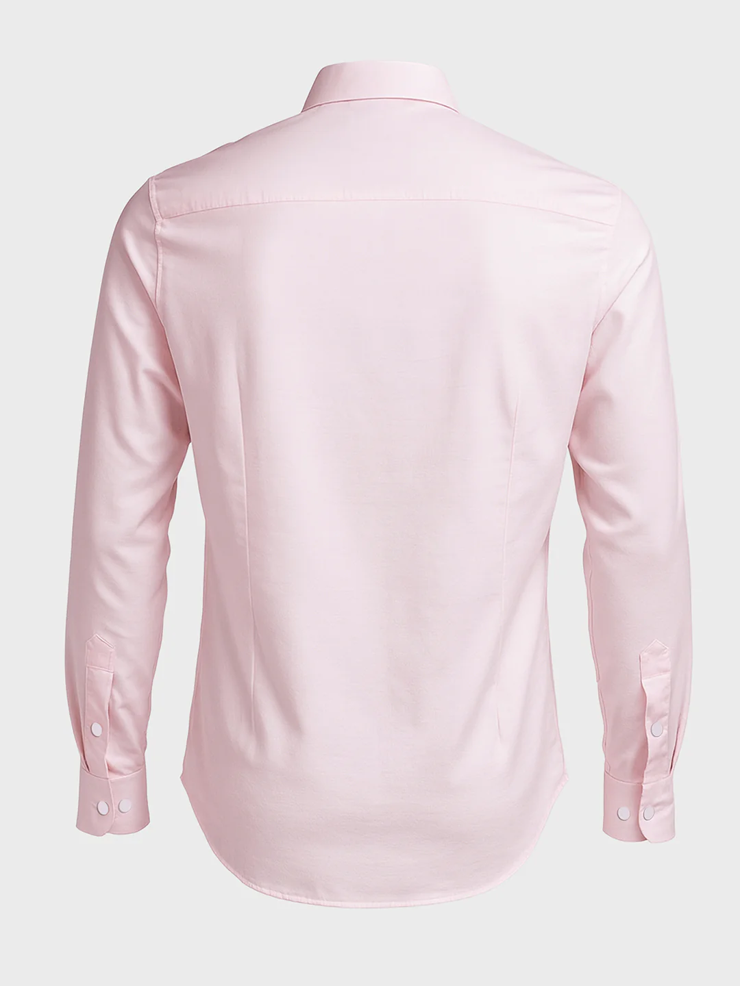 Men's Pink Slim Fit Party Wear Solid Shirt - Image 5