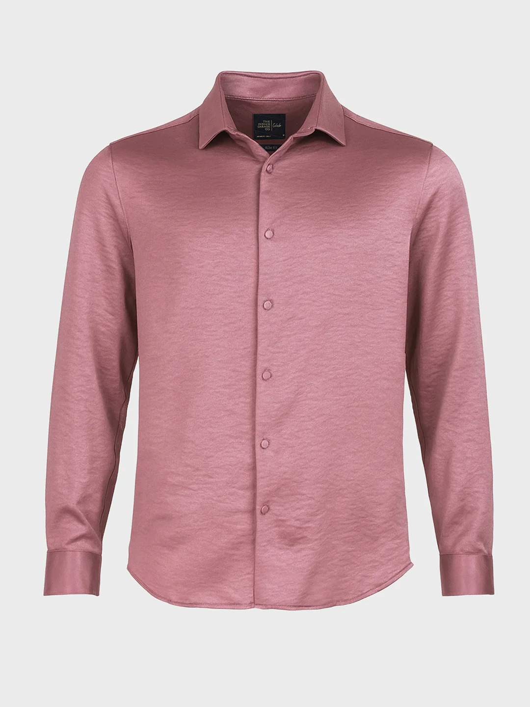 Men's Pink Slim Fit Party Wear Solid Shirt - Image 4