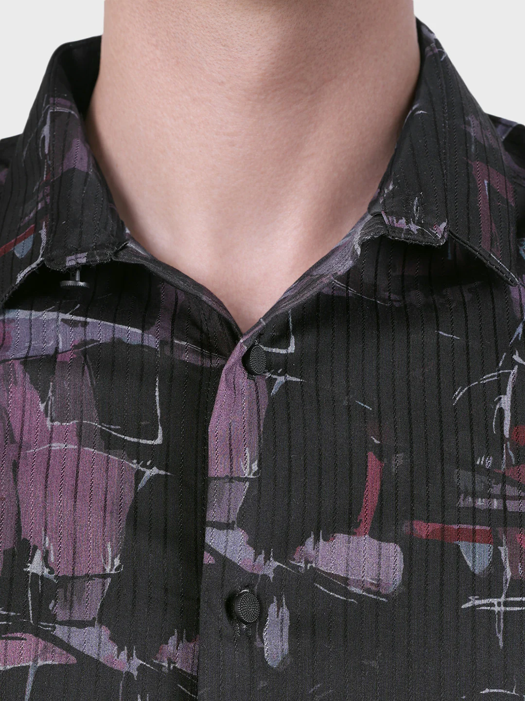 Men's Pink Slim Fit Printed Casual Shirt - Image 3