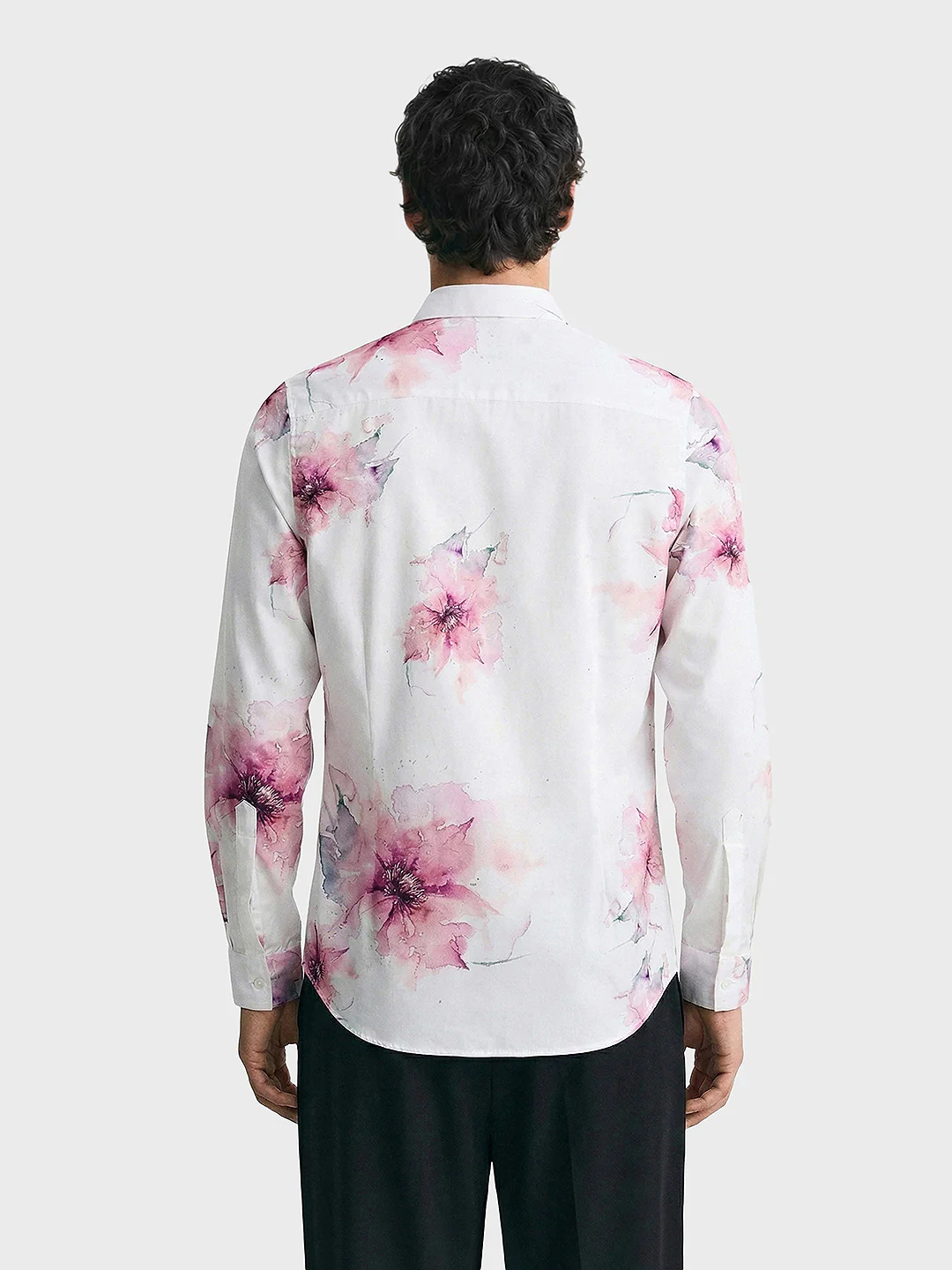 Men's Pink Slim Fit Printed Party Wear Shirt - Image 2