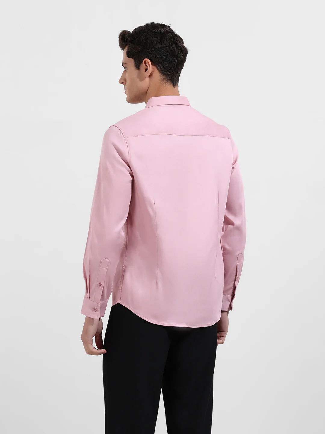 Men's Pink Slim Fit Printed Party Wear Shirt - Image 5