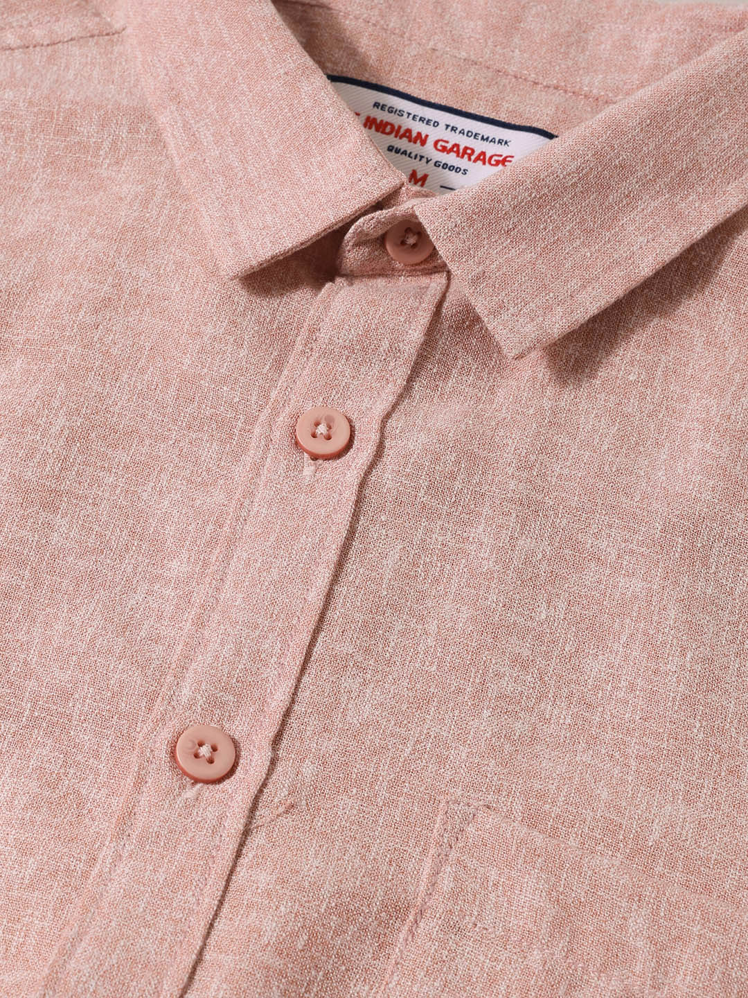 Men's Pink Slim Fit Solid Casual Shirt - Image 6