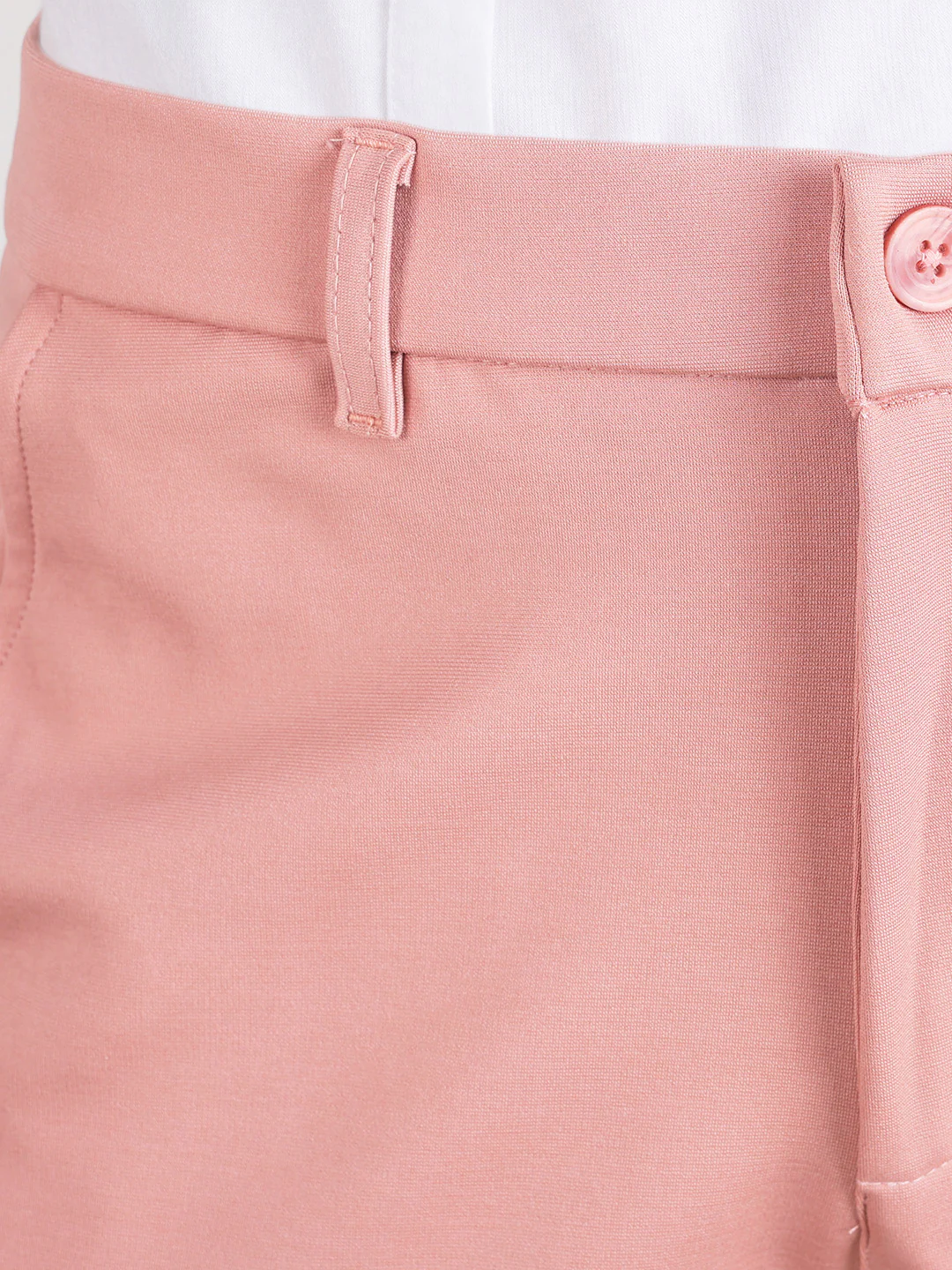 Men's Pink Slim Fit Solid Formal Chinos - Image 8