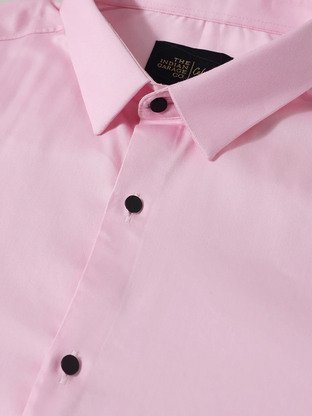 Men's Pink Slim Fit Solid Party Wear Shirt - Image 3