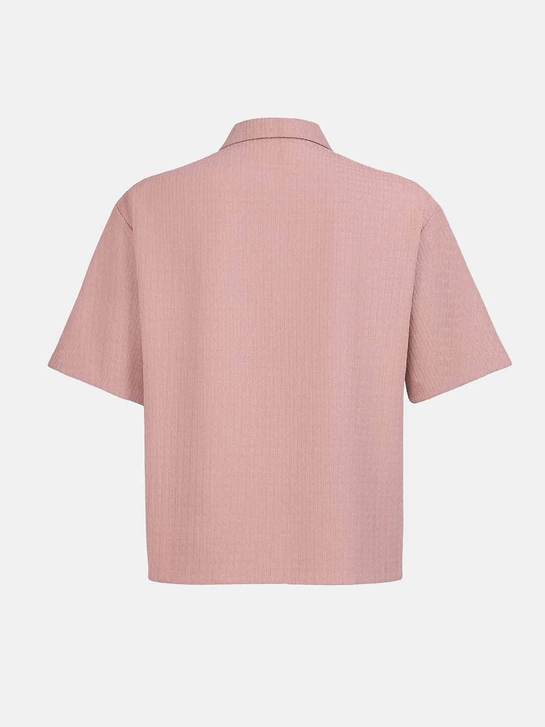 Men's Purple Boxy Fit Textured Casual T-Shirt - Image 4