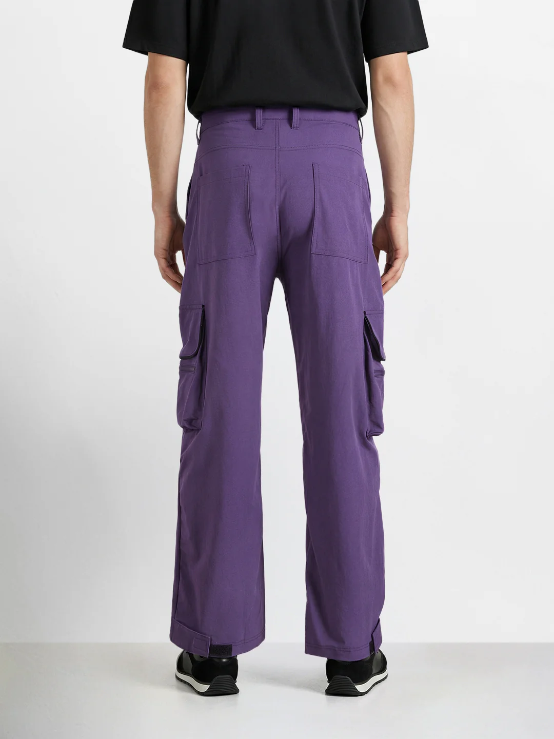 Men's Purple Loose Fit Solid Utility Cargo - Image 4