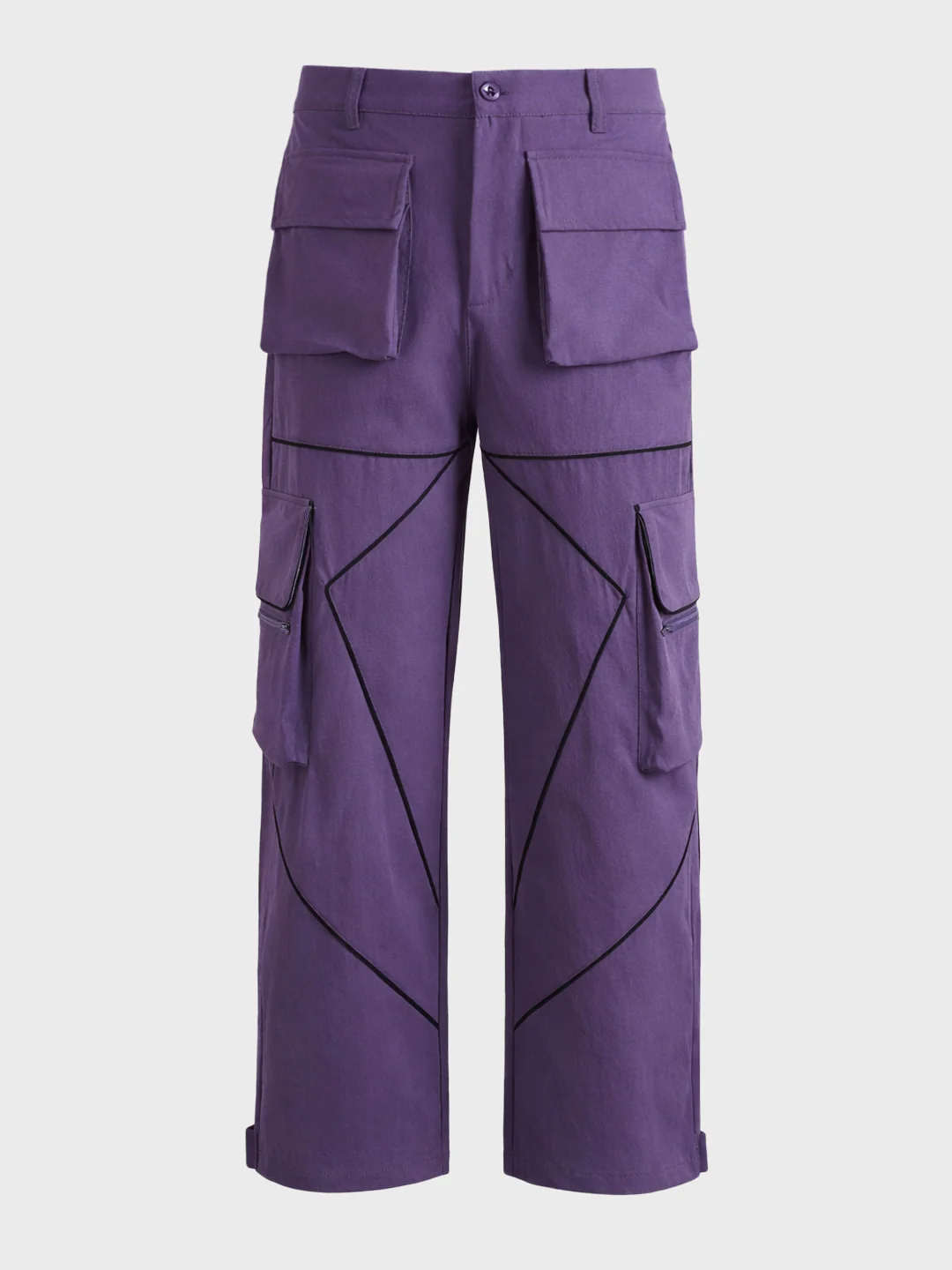 Men's Purple Loose Fit Solid Utility Cargo - Image 6