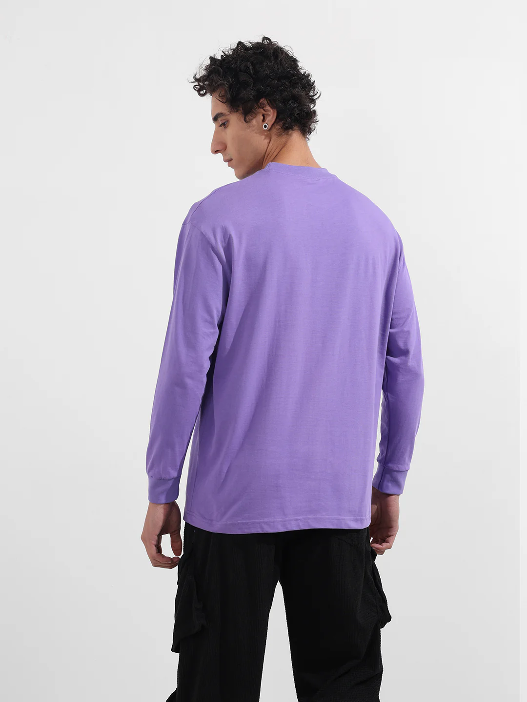 Men's Purple Oversized Fit Character Batman Character T-Shirt - Image 5