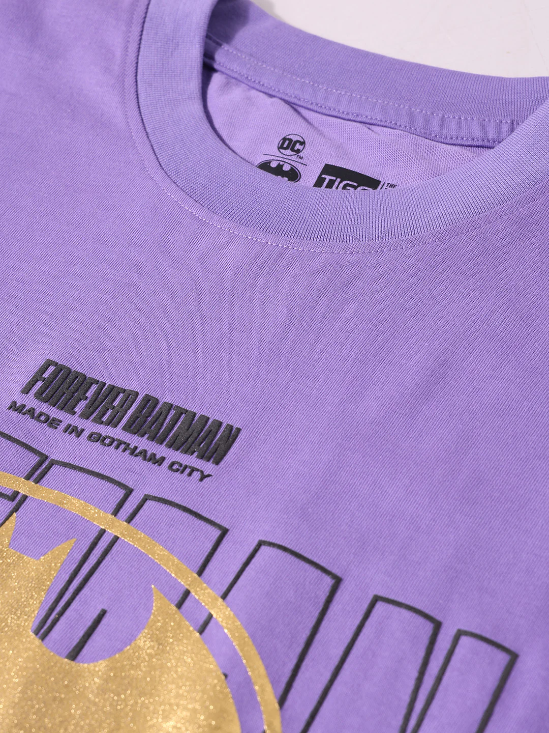 Men's Purple Oversized Fit Character Batman Character T-Shirt - Image 6